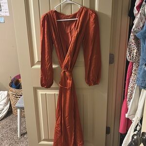 Silky burnt orange dress